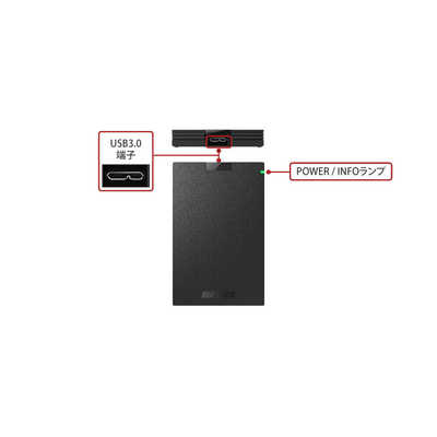BUFFALO 外付けHDD ブラック [ポータブル型 /1TB] HD-PCG1.0U3-BBA の
