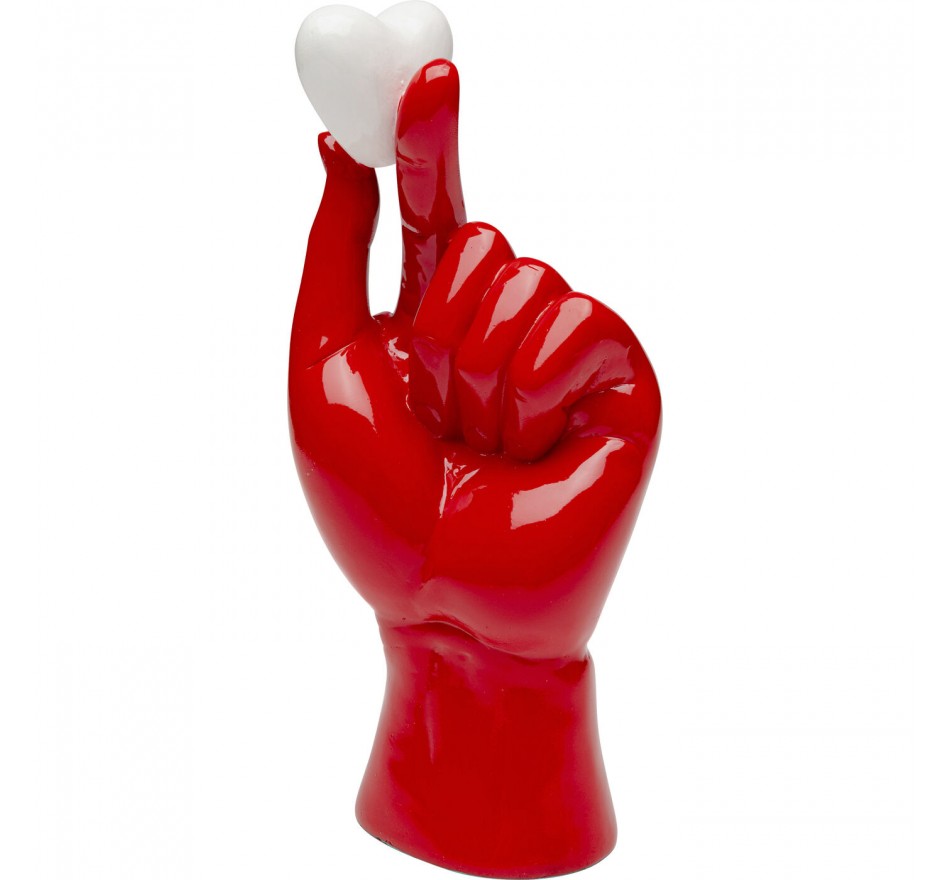 Red hand holding a white heart - Kare Design