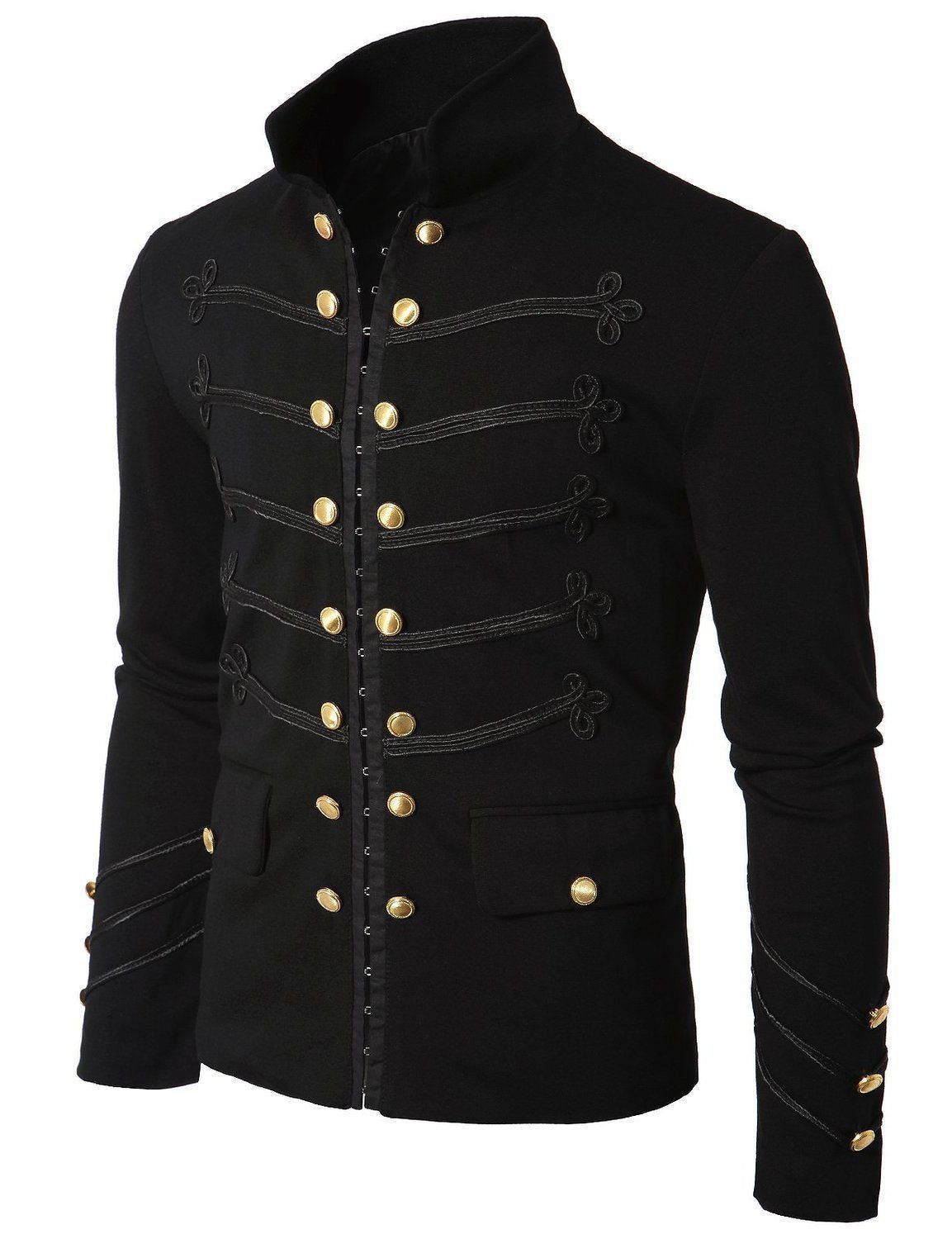 Military Napoleon Hook Jacket with Black Embroidery | Kilt and Jacks