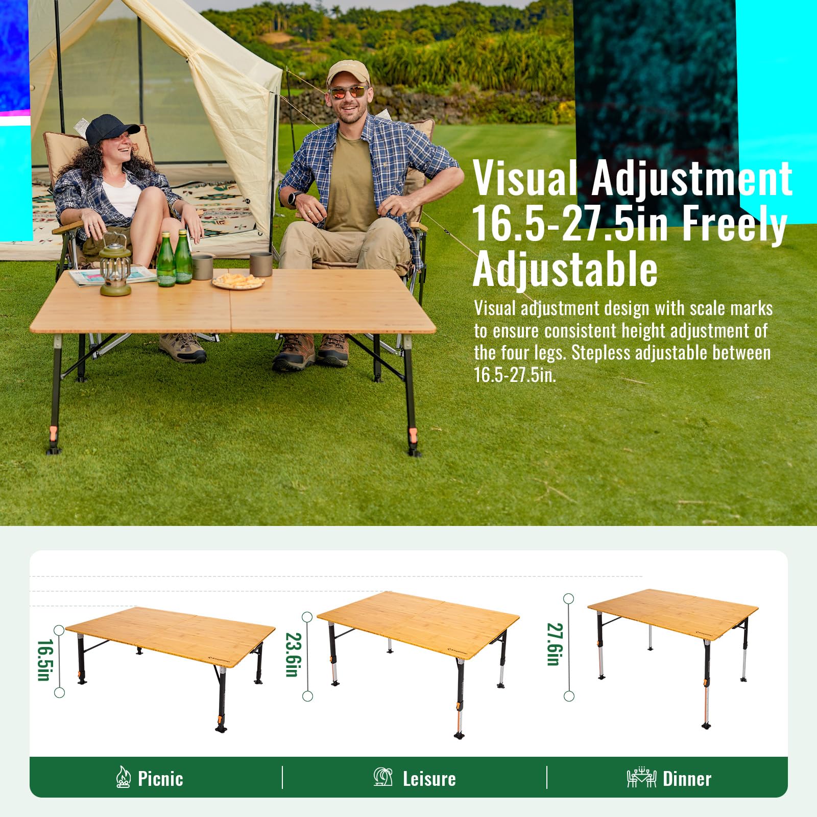 KingCamp BAMBOO Folding Camping Table Pro – KingCamp Outdoors