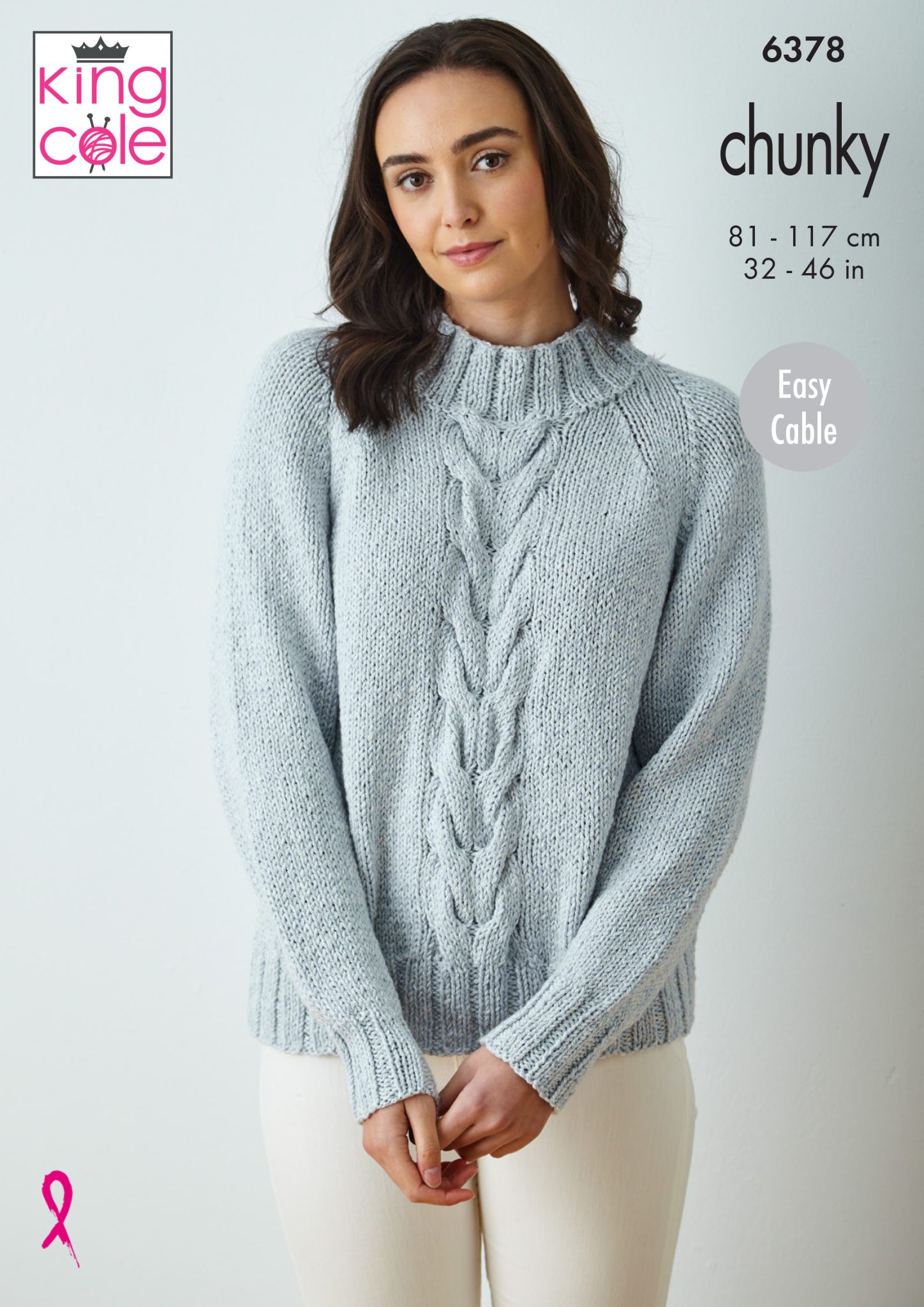 Cape Top and Oversized Cable Sweater knitted in Simply Denim