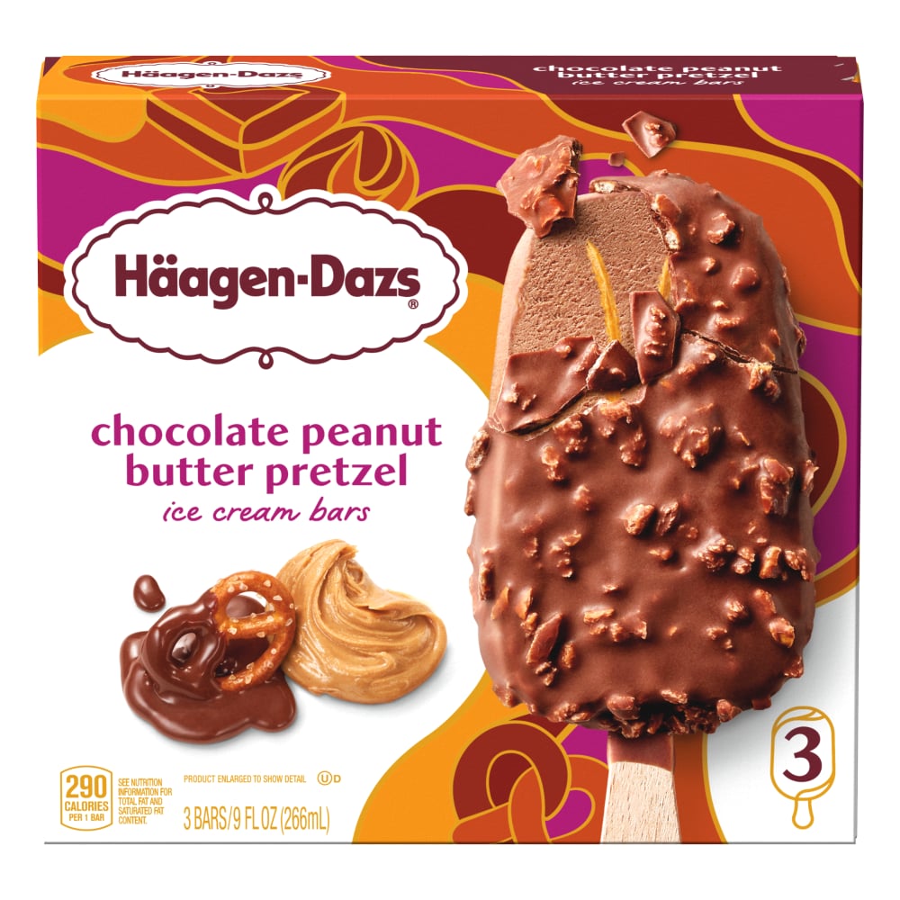 Häagen-Dazs® Chocolate Peanut Butter Pretzel Ice Cream Bars, 3 ct