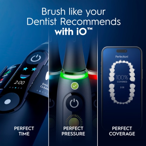 Oral-B iO Series 7 Electric Toothbrush with 2 Brush Heads, Black