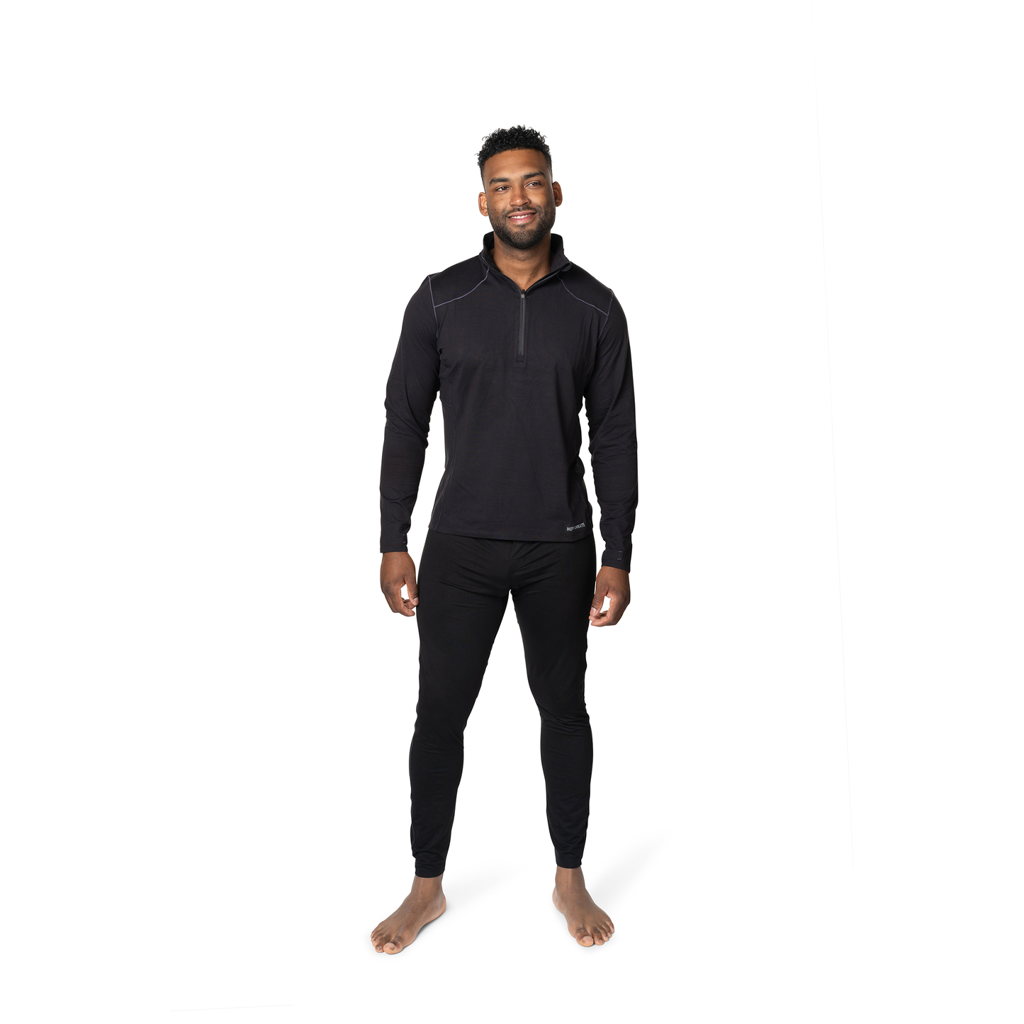 Men's Black Thermal Zip Shirt Clima-Tek Zip-T Base Layer | Hot Chillys