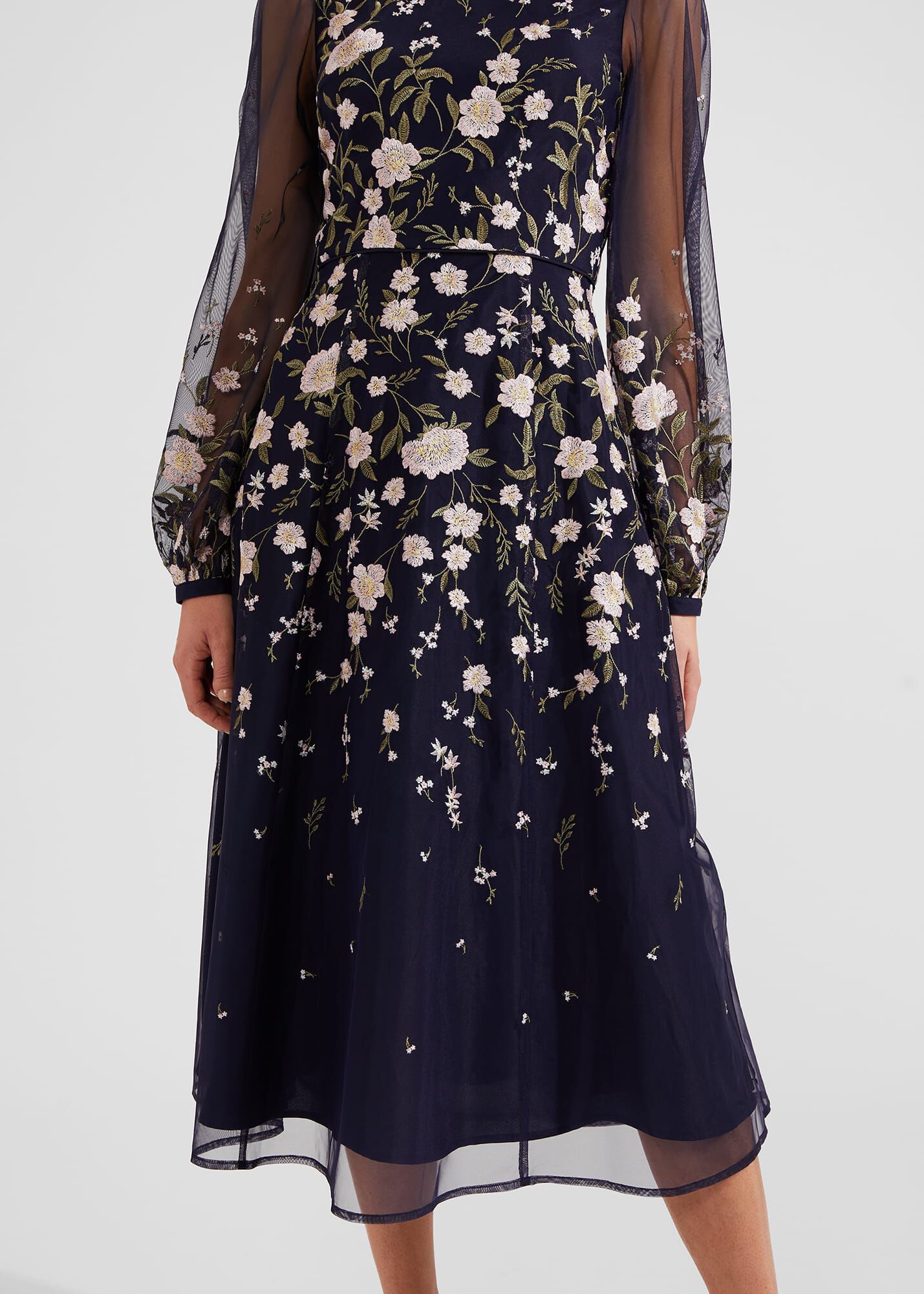 Lois Embroidered Midi Dress | Hobbs UK |