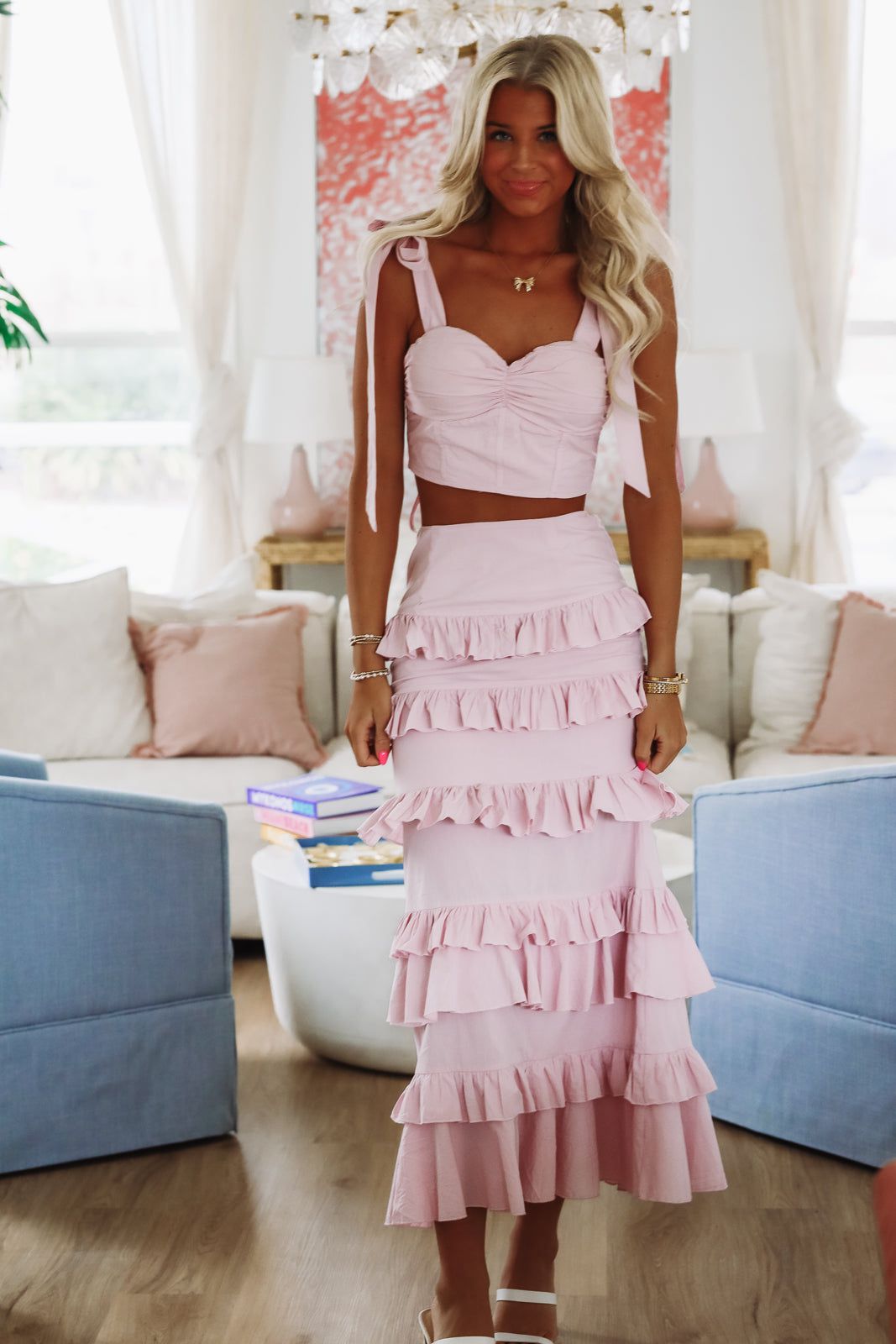 Spring Muse Ruffle Maxi Skirt - Rose Lavender – Hazel & Olive