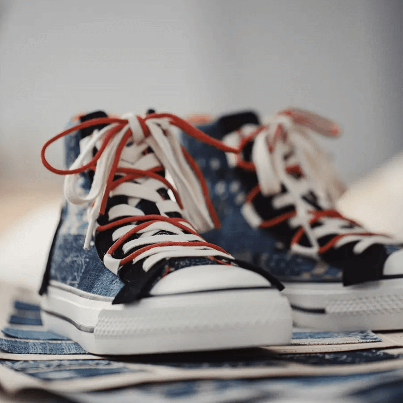 Deconstructed Retro High Top Women Canvas Sneakers | Shop Now