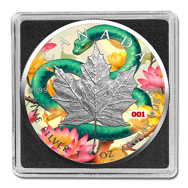 2025 Canadian Silver Maple Leaf - Year of the Snake Green Hide