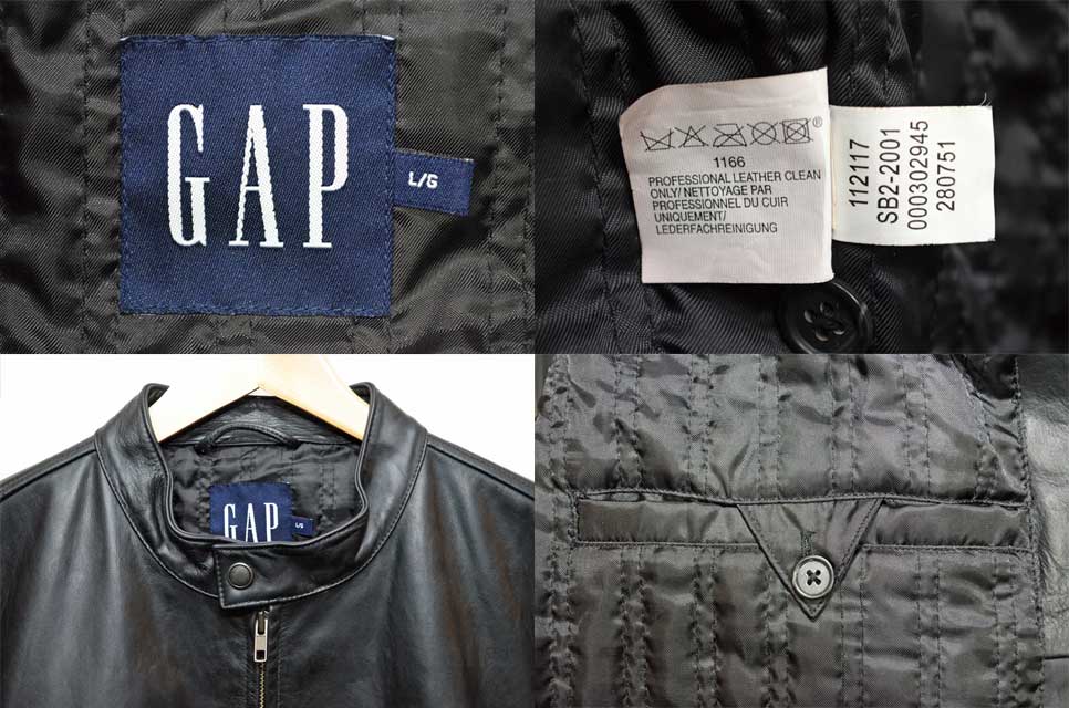 90-00's OLD GAP レザーシングルライダースジャケット - used&vintage
