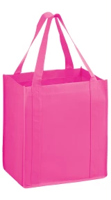 13 x 10 x 15 + 10 Pink Heavy Duty Grocery Tote