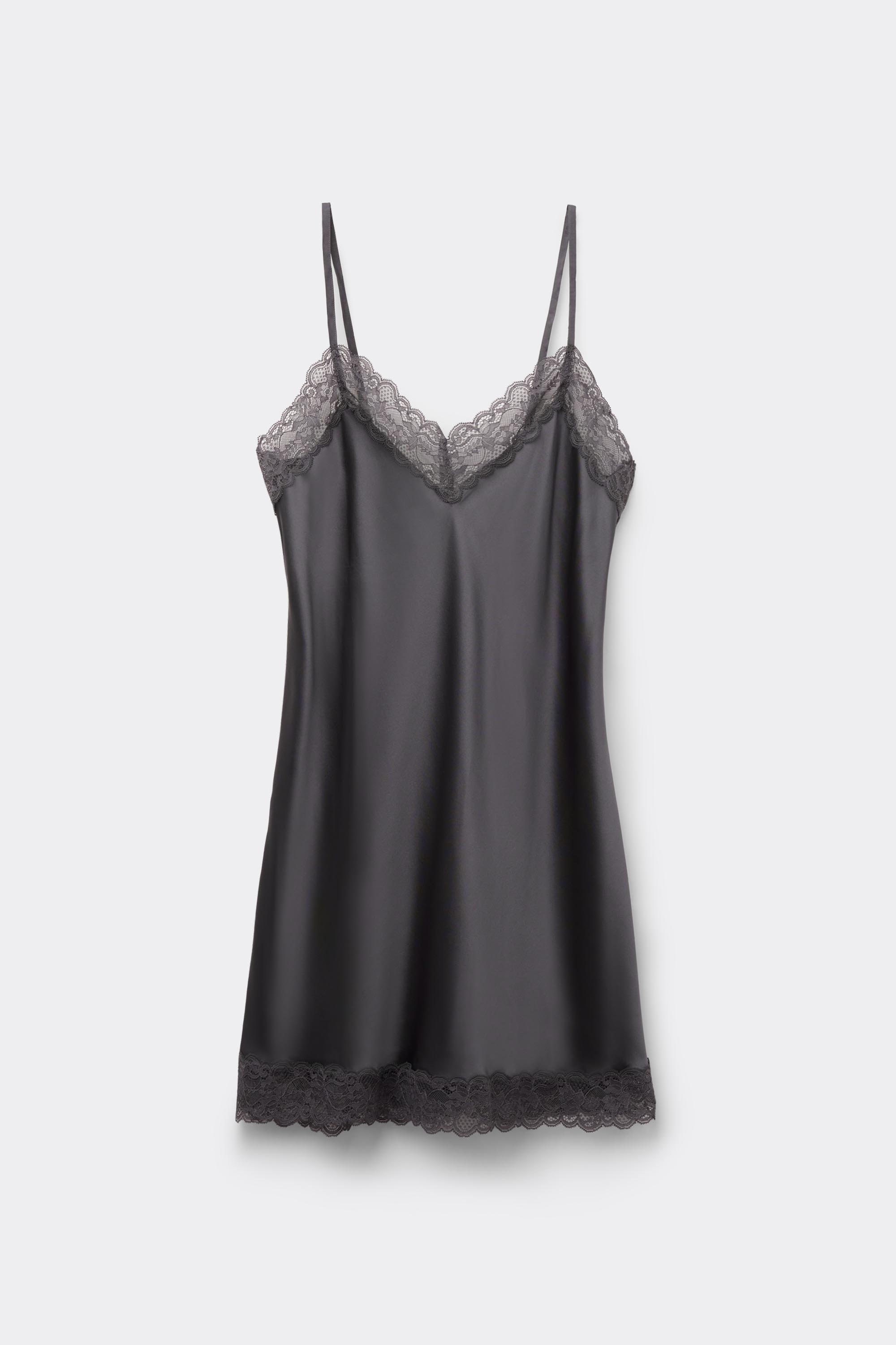 レース ディテール付きシルク スリップ | Intimissimi