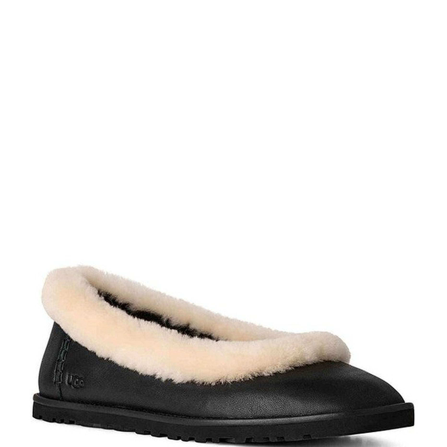 UGG Zora Leather Ballet Flats, Size 8 - Black (1 pair) Delivery or