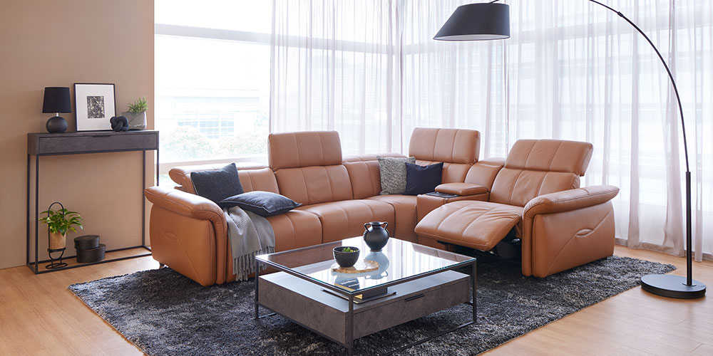 電動リクライニングコーナーソファ6点セット「L/S Motion 74（エルエス