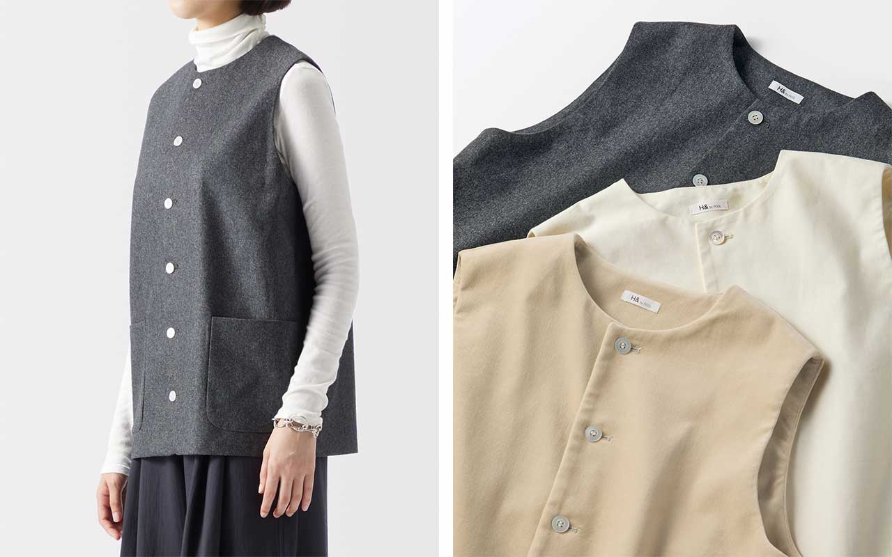 ☆H& by POOL Vest Gray｜トップス｜IDEE SHOP Online