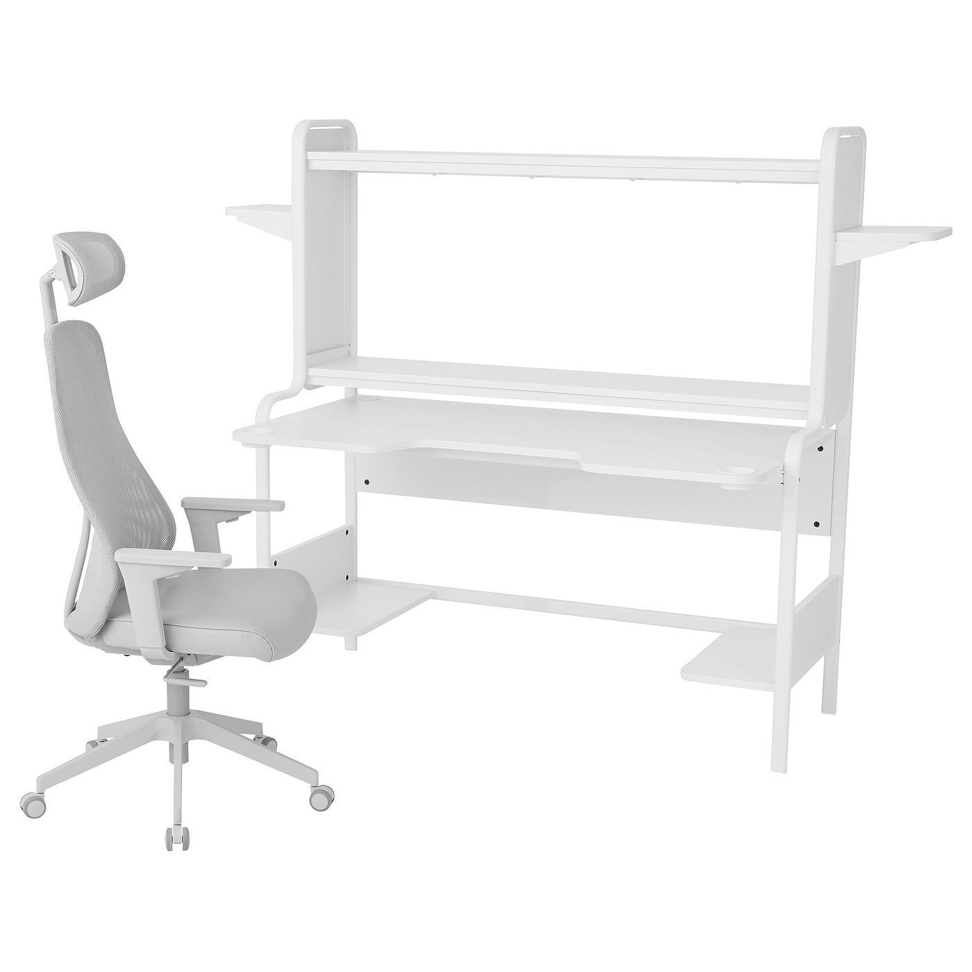FREDDE / MATCHSPEL gaming desk and chair, white/light grey - IKEA