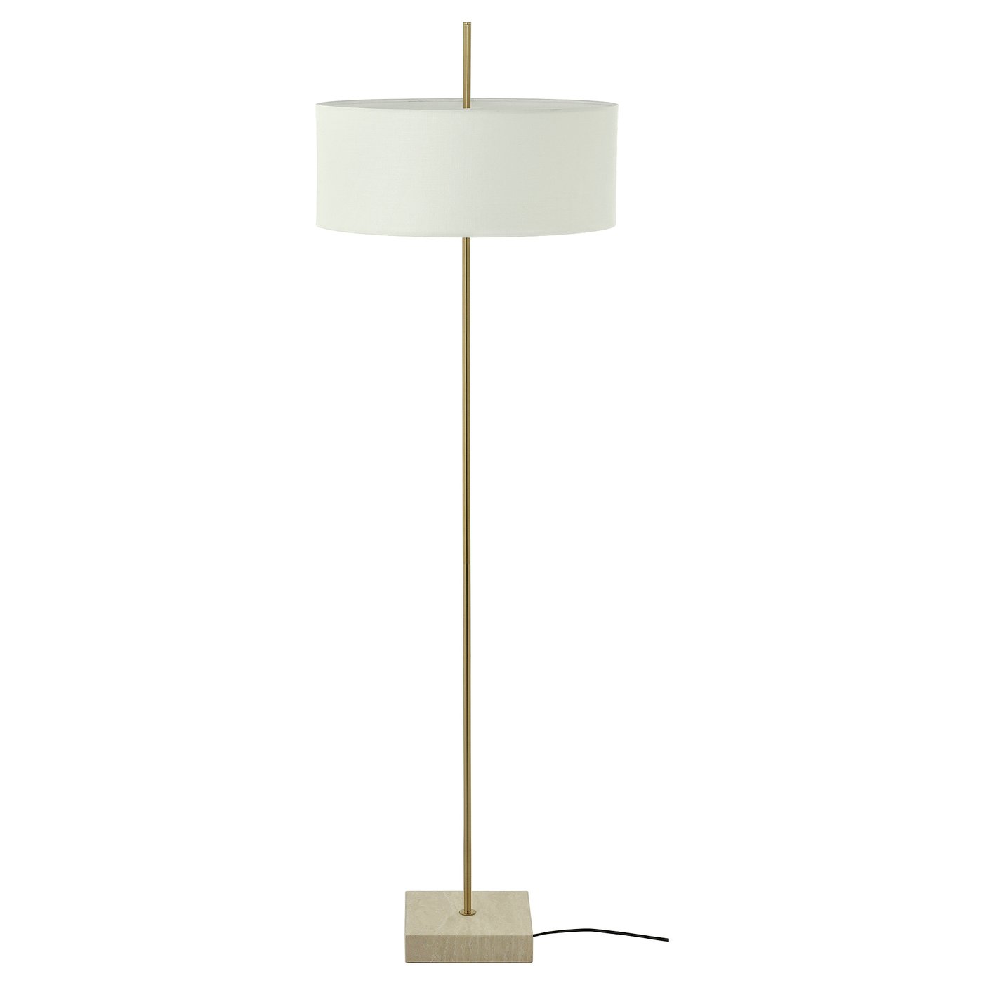 STOCKHOLM 2025 floor lamp, white textile/brass-plated, 159 cm - IKEA