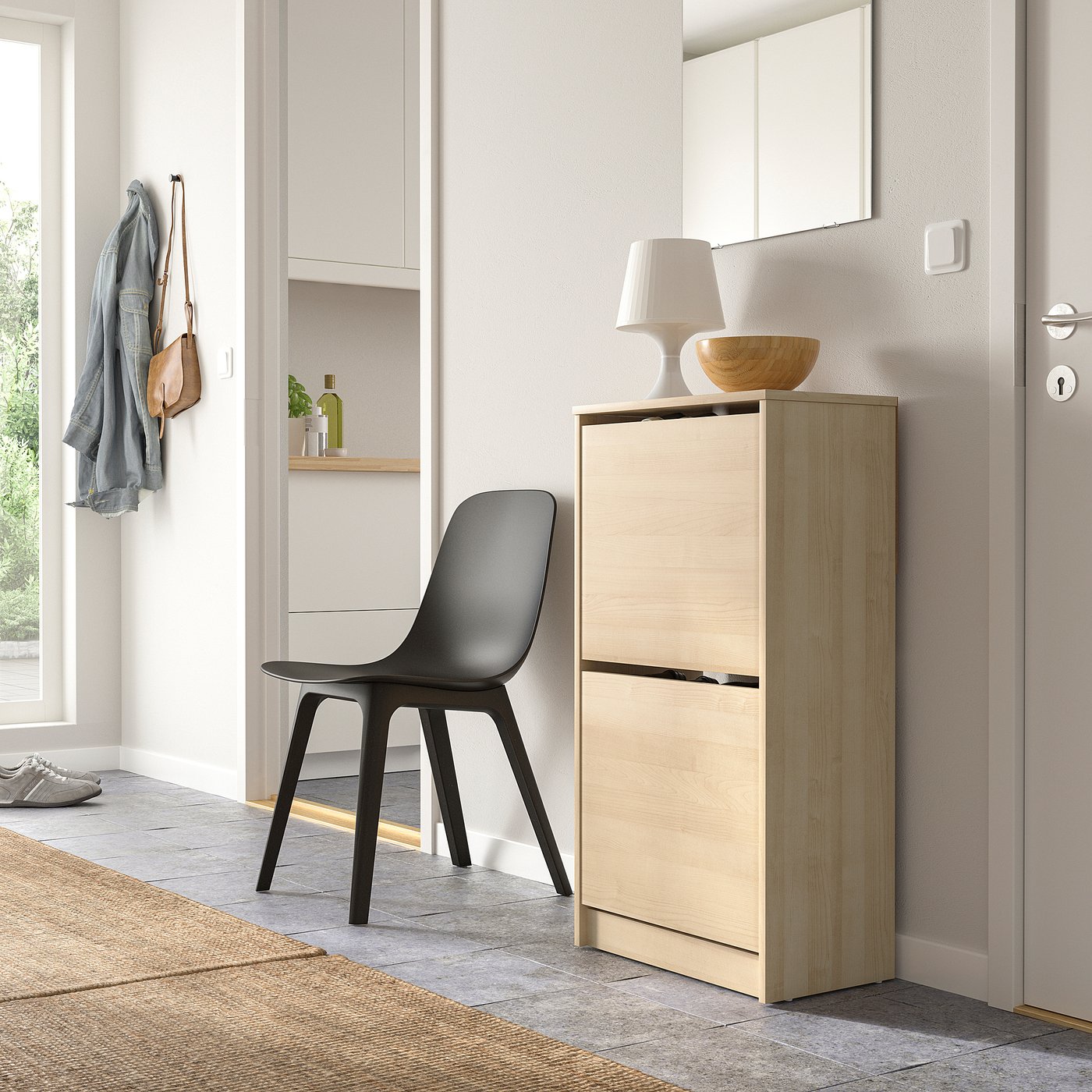 BISSA ビッサ シューズボックス2段, オーク調, 49x28x93 cm - IKEA