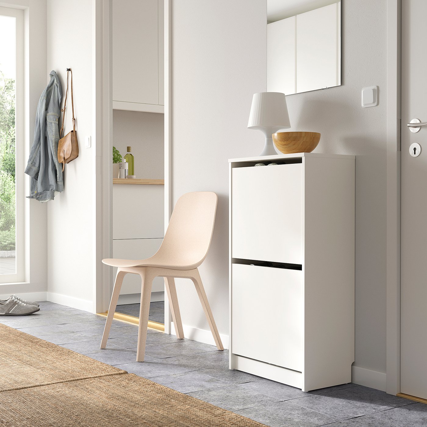 BISSA ビッサ シューズボックス2段, ホワイト, 49x28x93 cm - IKEA