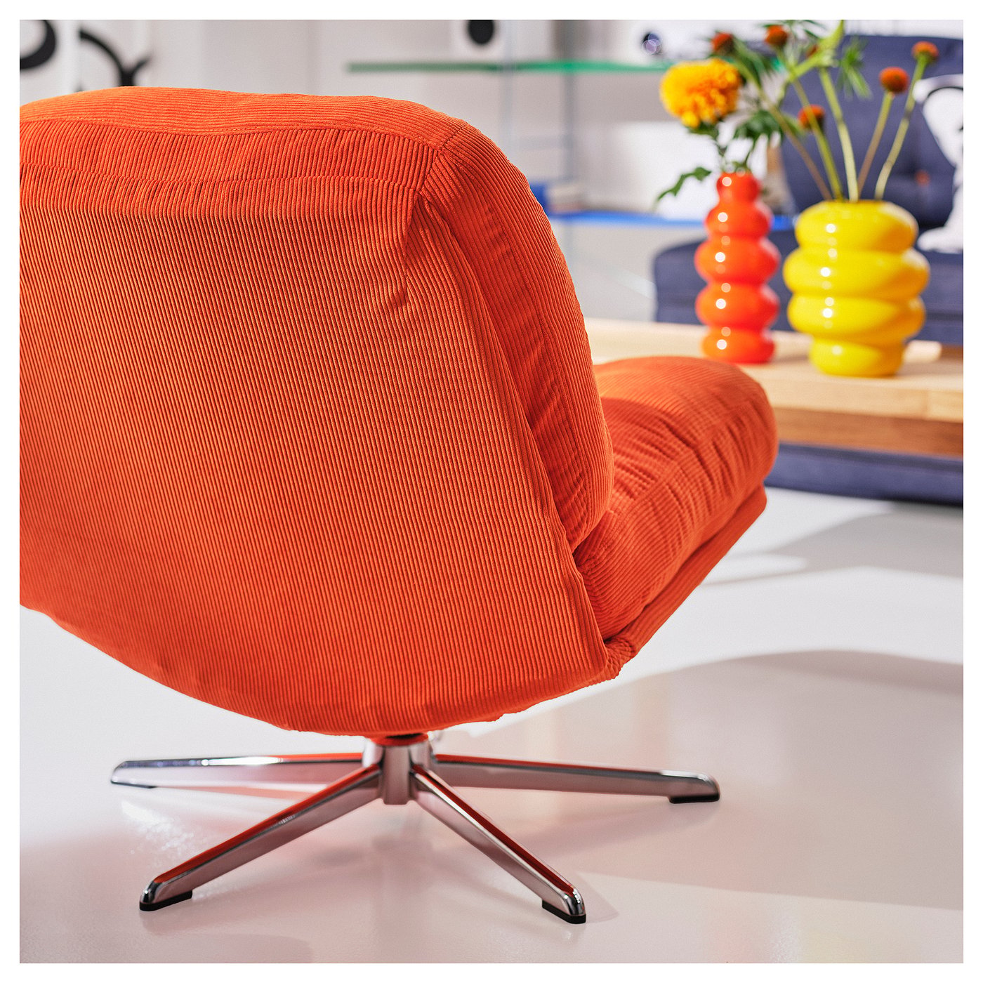 DYVLINGE ディヴリンゲ 回転イージーチェア, ケーリンゲ オレンジ - IKEA