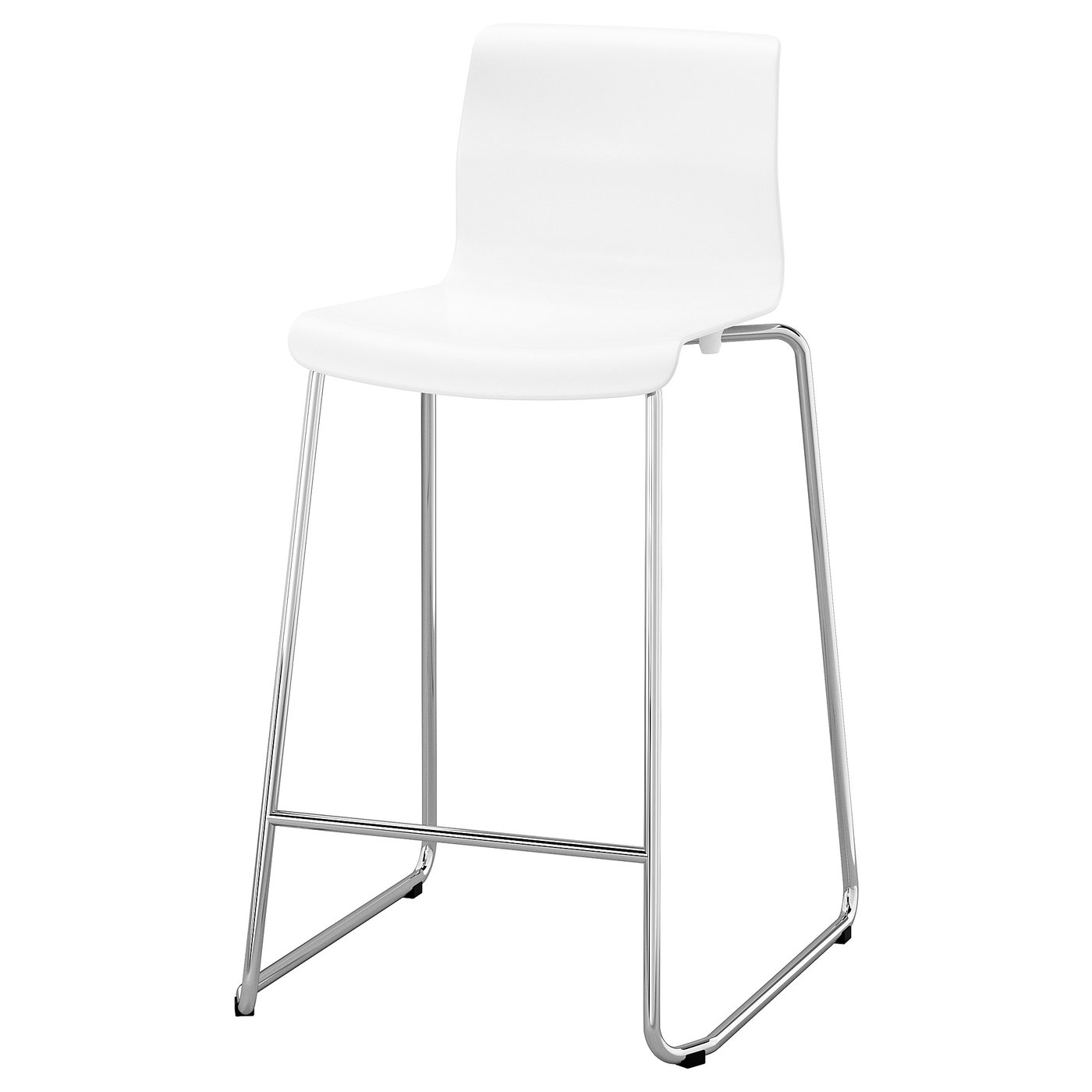 GLENN グレン バースツール, ホワイト, クロムメッキ, 66 cm - IKEA