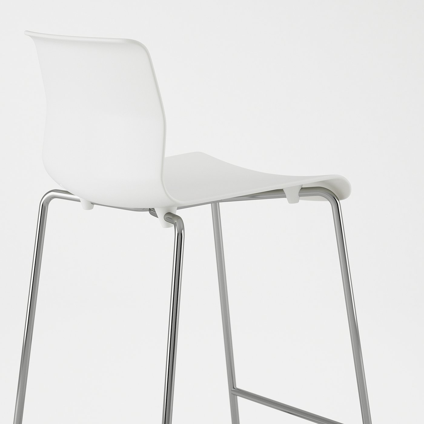 GLENN グレン バースツール, ホワイト, クロムメッキ, 66 cm - IKEA