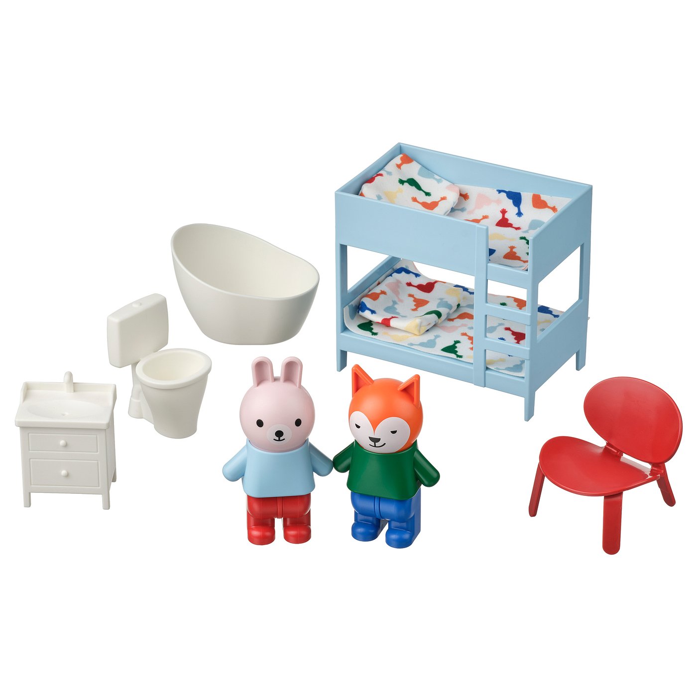 HUSET フーセット ミニチュア家具&フィギュア, ベッドルーム/バス