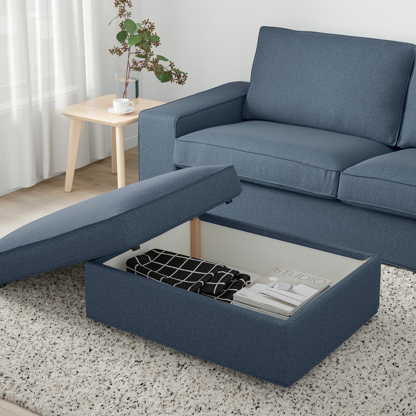 KIVIK シーヴィク オットマン 収納付き, グンナレド ブルー - IKEA