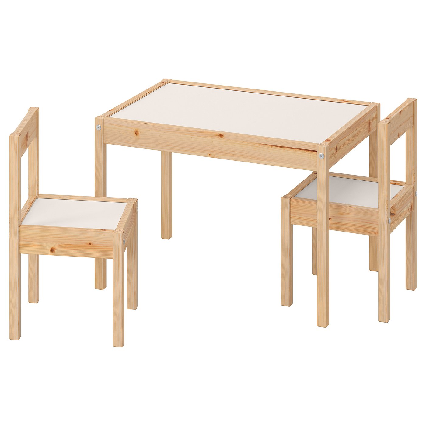 LÄTT レット 子ども用テーブル チェア2脚付, ホワイト, パイン材 - IKEA