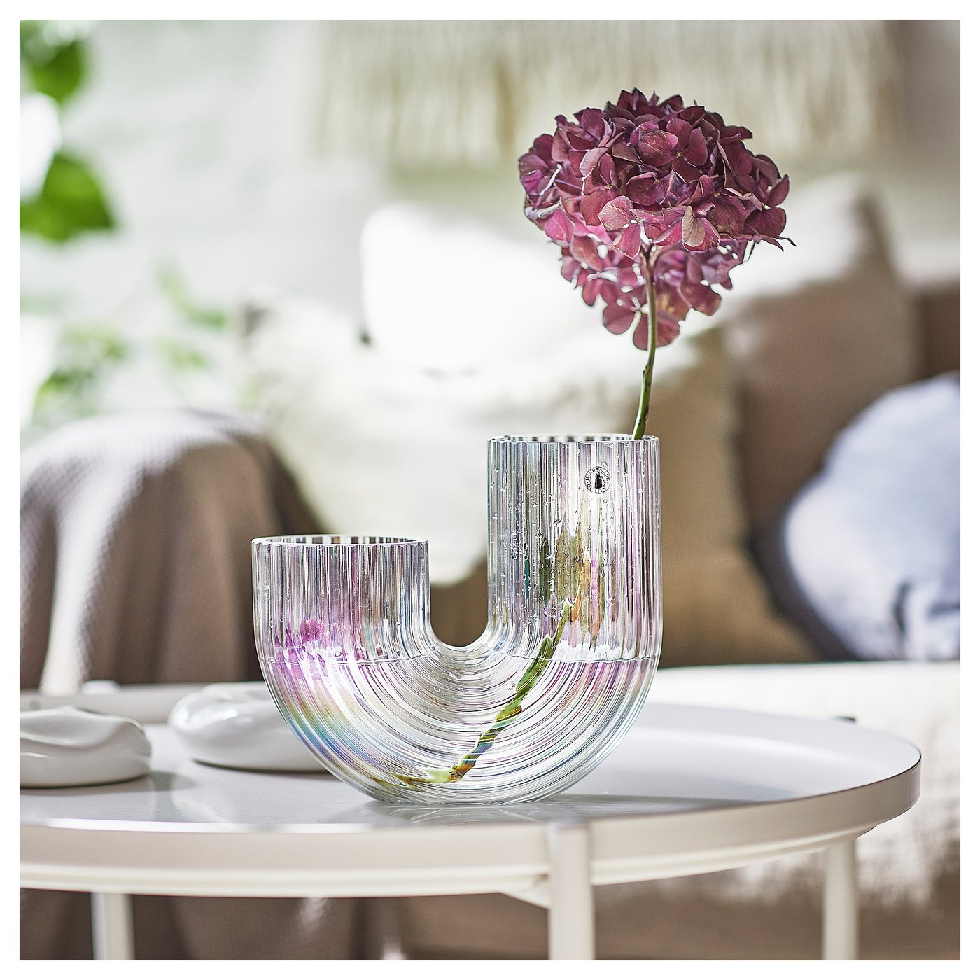 RÄFFELBJÖRK レッフェルビョルク 花瓶, マザーオブパール, 20 cm - IKEA