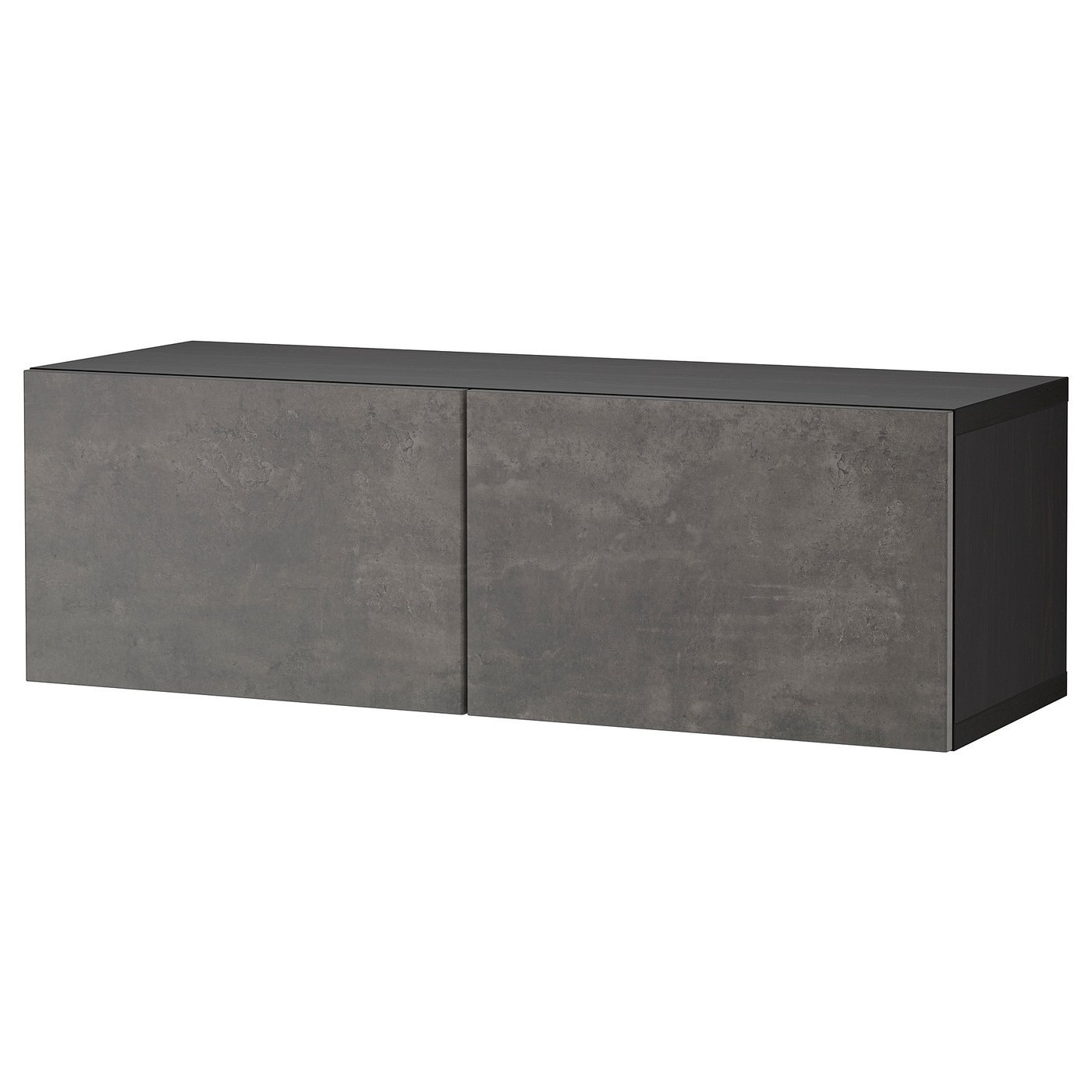 BESTÅ wall-mounted cabinet combination, black-brown Kallviken/dark