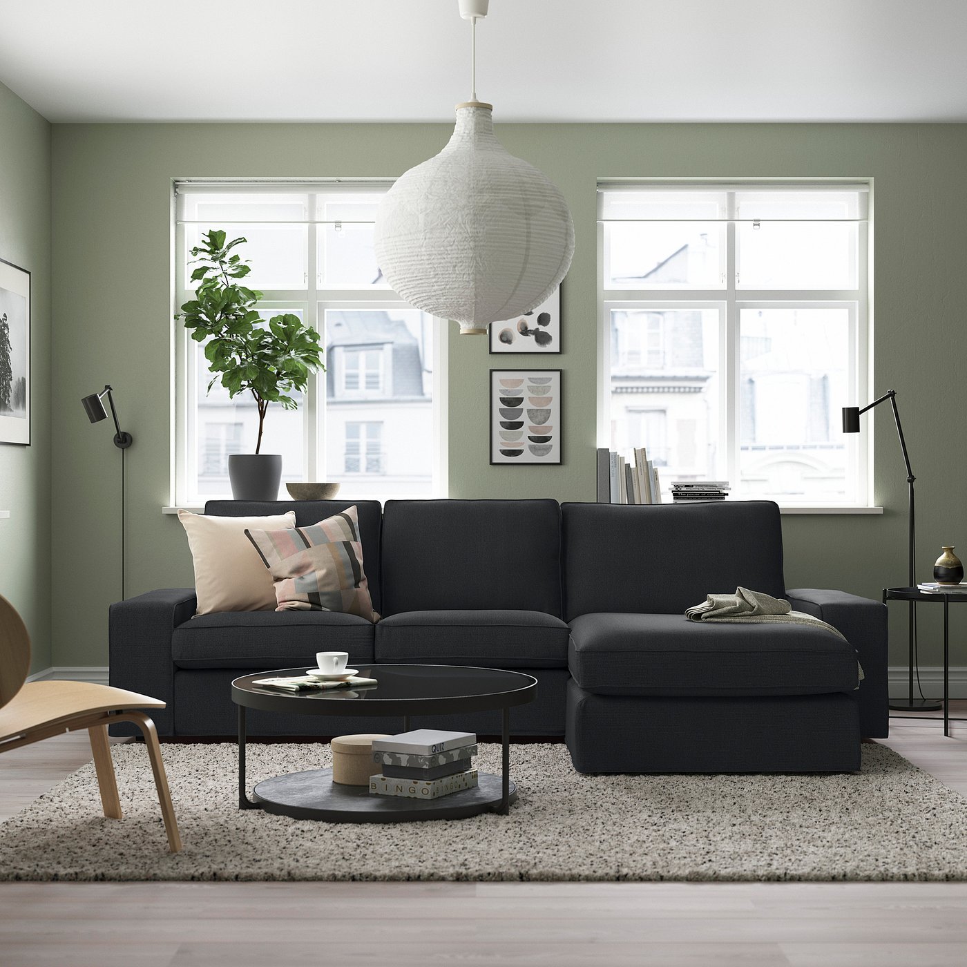 KIVIK sofa with chaise, Tresund anthracite - IKEA