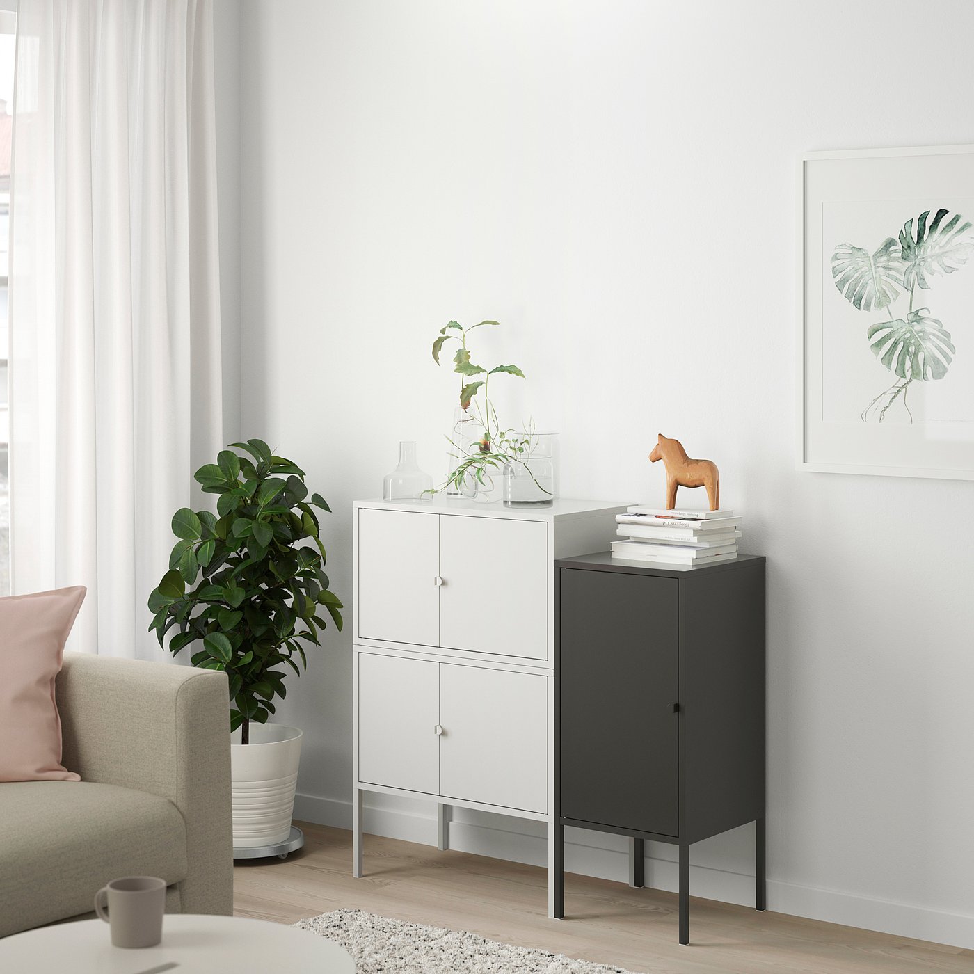 LIXHULT storage combination, gray/anthracite, 373/8x133/4x361/4
