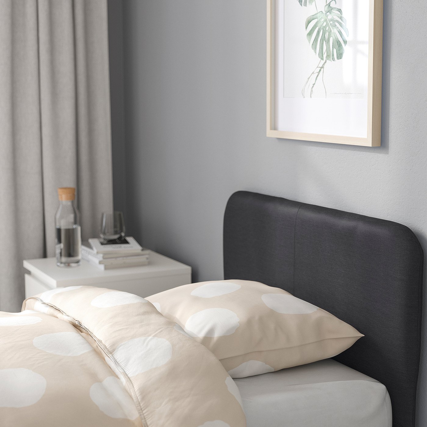 SLATTUM upholstered bed frame, Vissle dark gray, Twin - IKEA