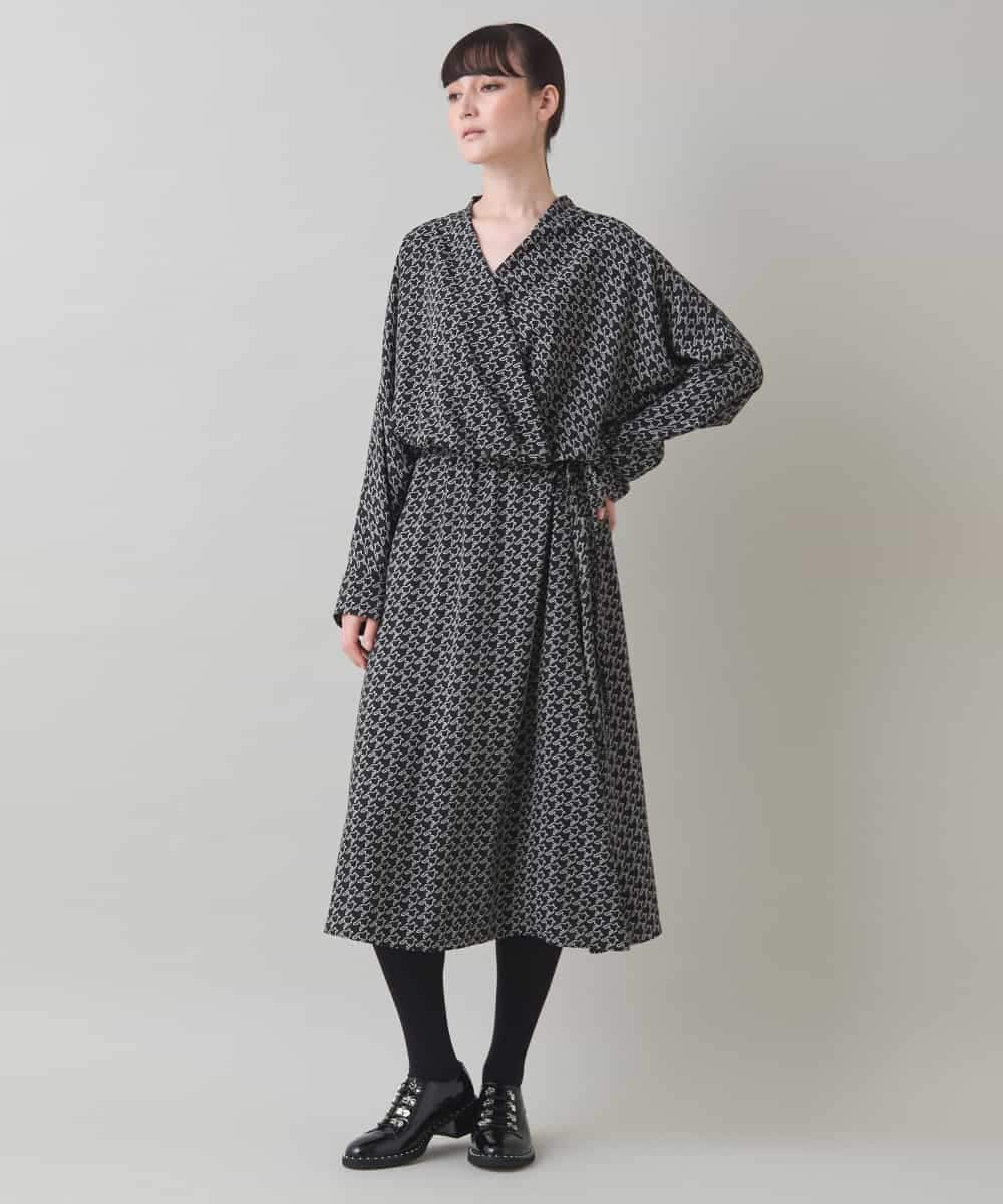 バックジョーゼットカシュクールワンピース/日本製(ワンピース