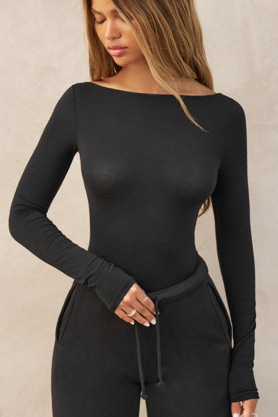 Boatneck Long Sleeve: Black | JOAH BROWN®