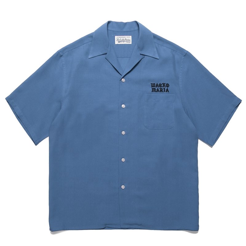 WACKO MARIA/50'S OPEN COLLAR SHIRT（BLUE）［50'Sオープンカラー
