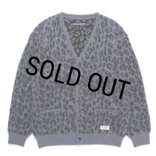 WACKO MARIA/LEOPARD HEAVY MOHAIR KNIT CARDIGAN（PURPLE
