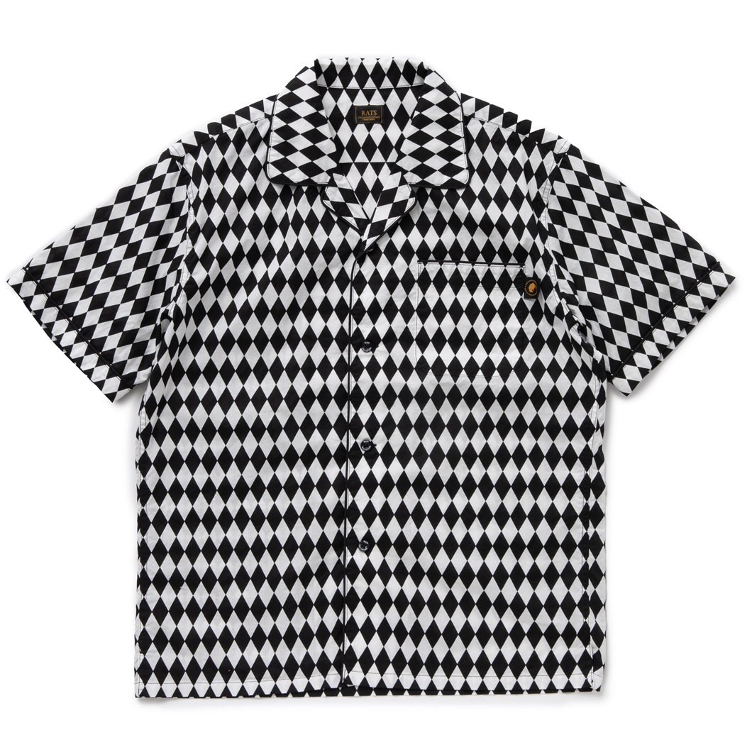 30%OFF】RATS/CHECKERD FLAG S/S SHIRT（BLACK）［チェッカーフラッグ