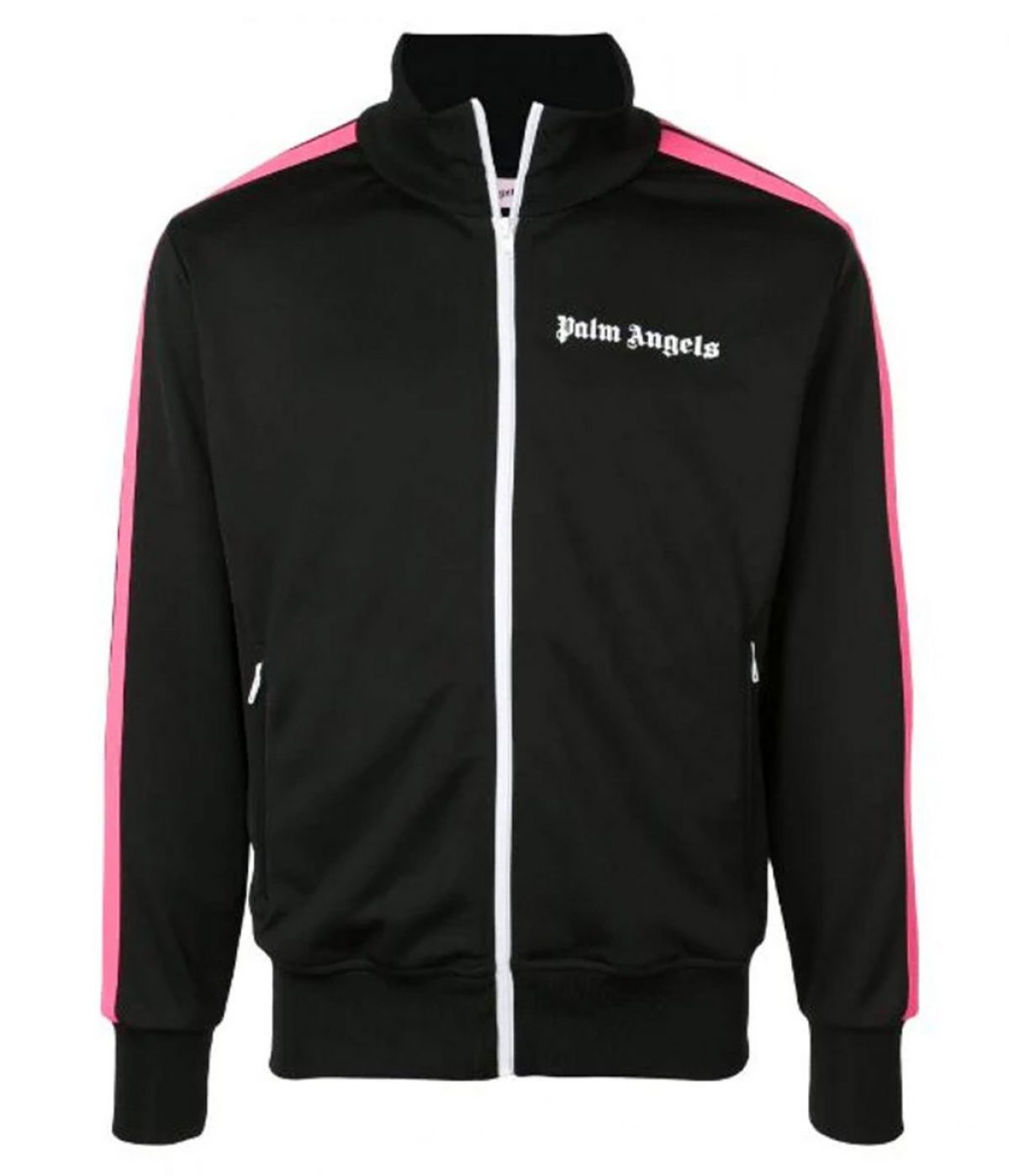 Polyester Zip Up Black and Pink Palm Angels Track Jacket - Jackets