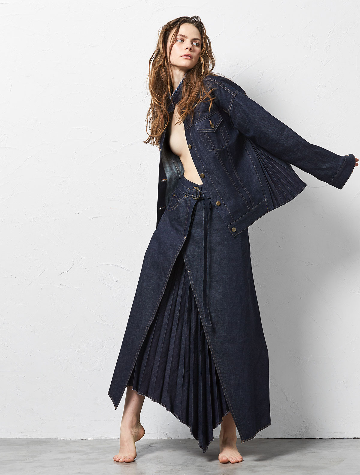 WRAP PLEATS SKIRT | 日本発こだわりを極めた デニムブランド「JAPAN
