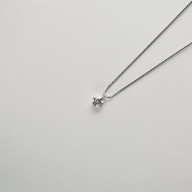 ダイヤモンドプチネックレス Pt900 0.5ct ※6本爪 Pt850 チェーン