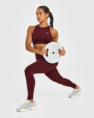 HIGH WAISTED SPORTS LEGGINGS - WOMEN - ROSEWOOD | Oner Active