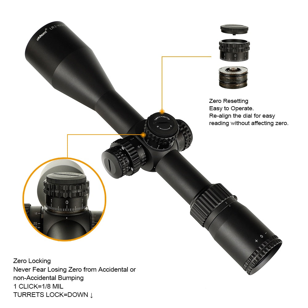 ohhunt® LR 2-16x50 SFIR タクティカルライフルスコープ、ガラス