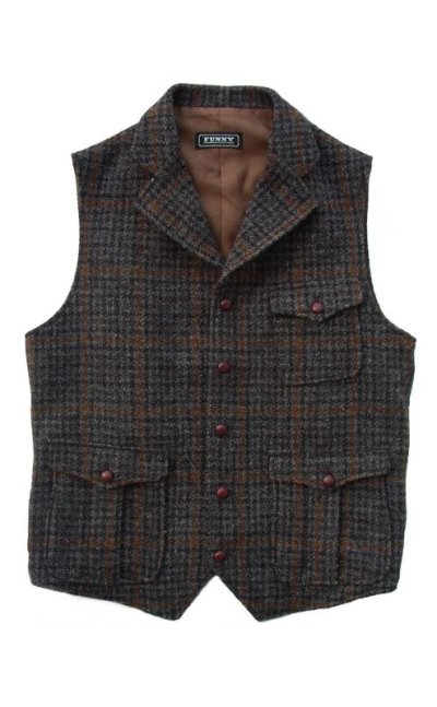 ファニー ハリスツイード ウール ベスト/Funny Harris Tweed Vest