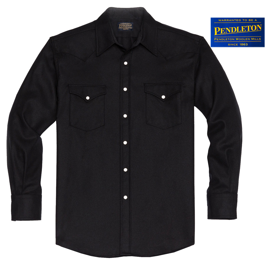 ペンドルトン ウエスタンシャツ ブラック無地/Pendleton Western Shirt