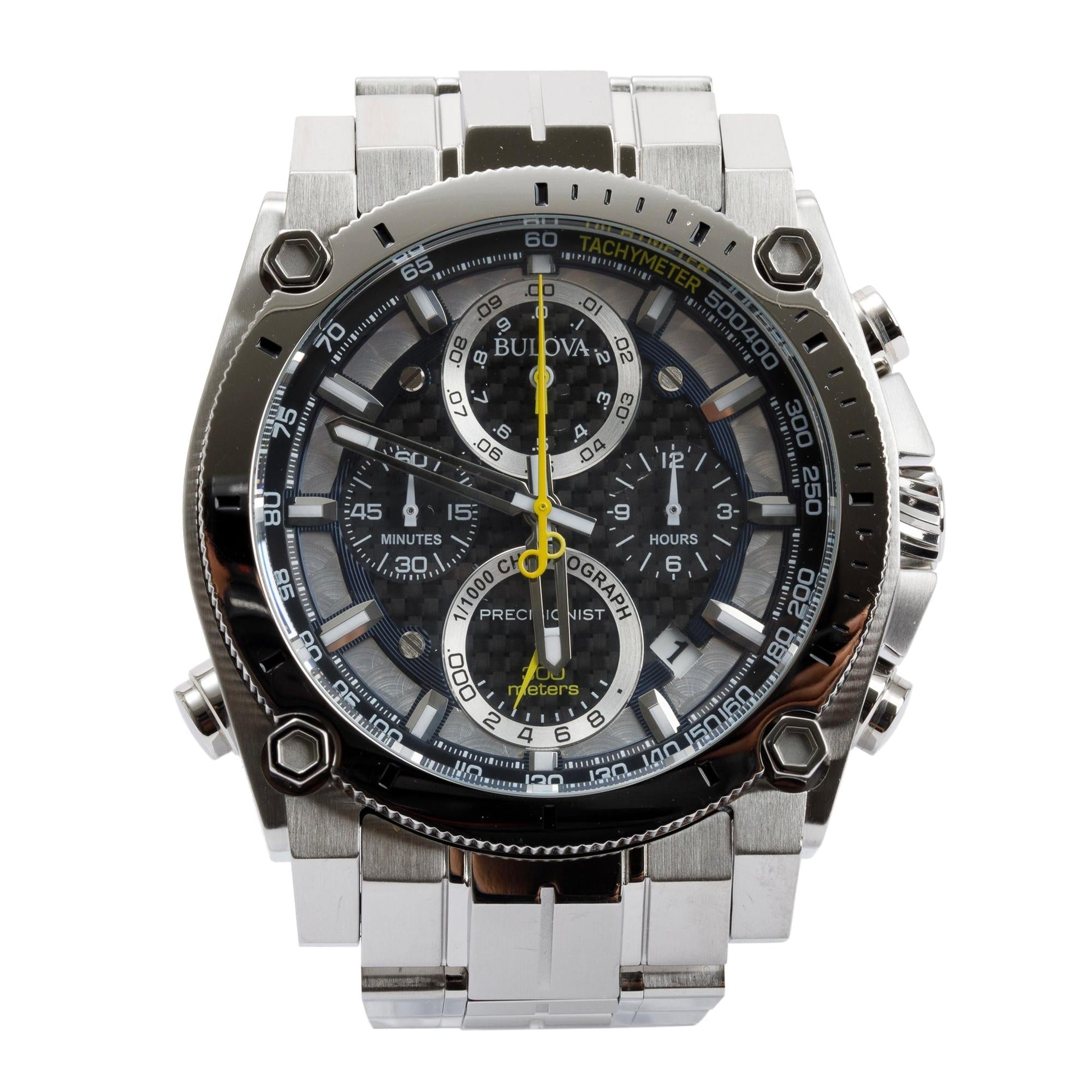 Bulova Stainless Steel Precisionist Chronograph 46.5 MM Quartz