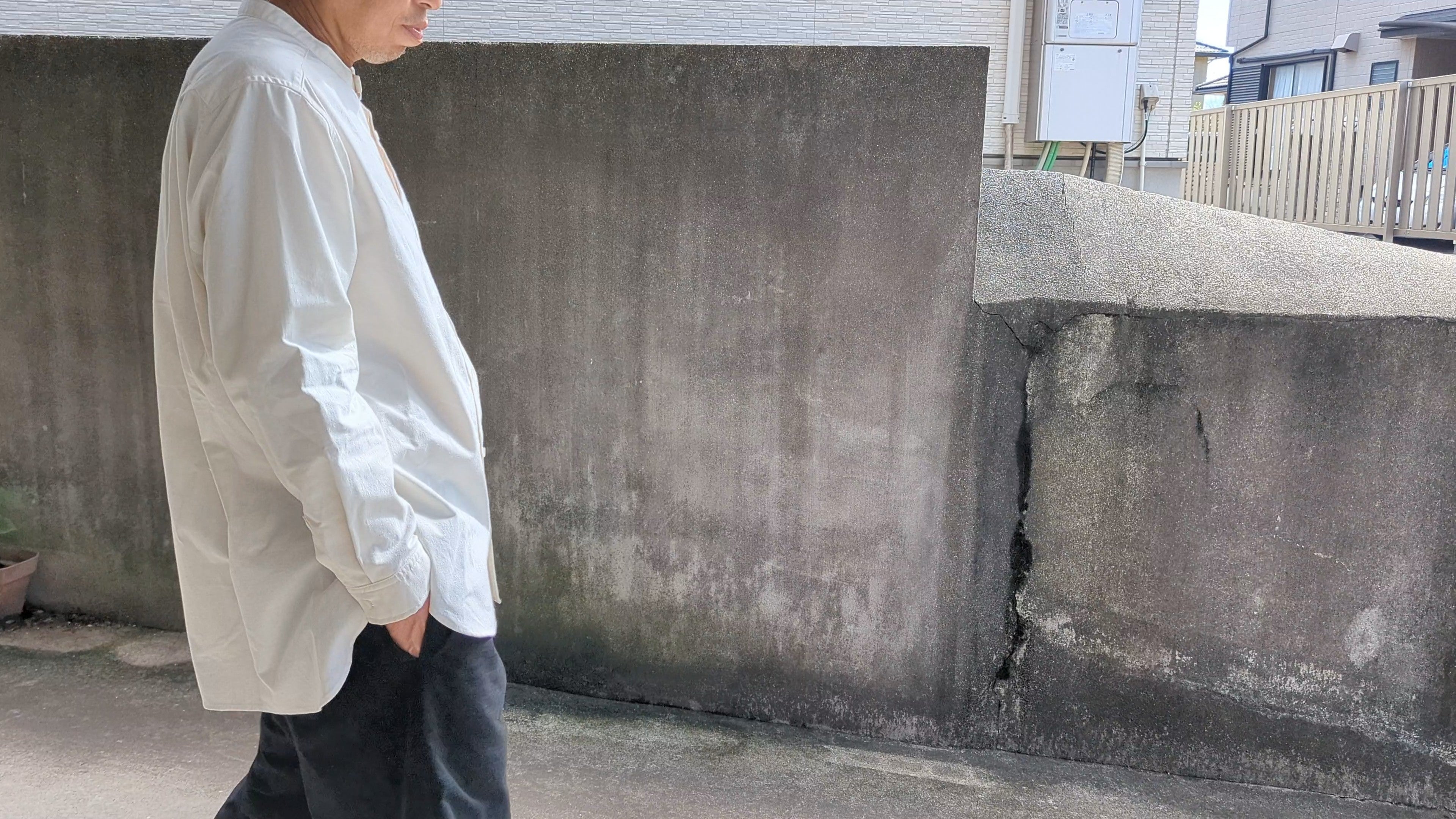 無漂白無染色 知多木綿 バンドカラーシャツ – OSOCU