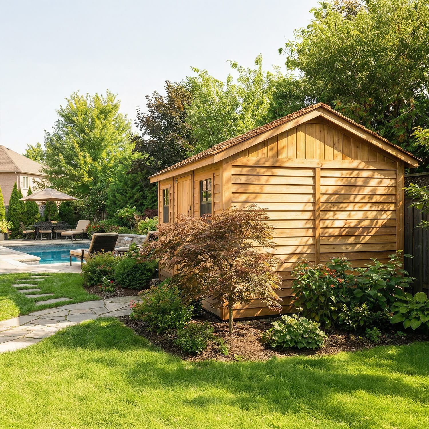 12×8 Western Red Cedar Cabana Shed – Single Dutch Door