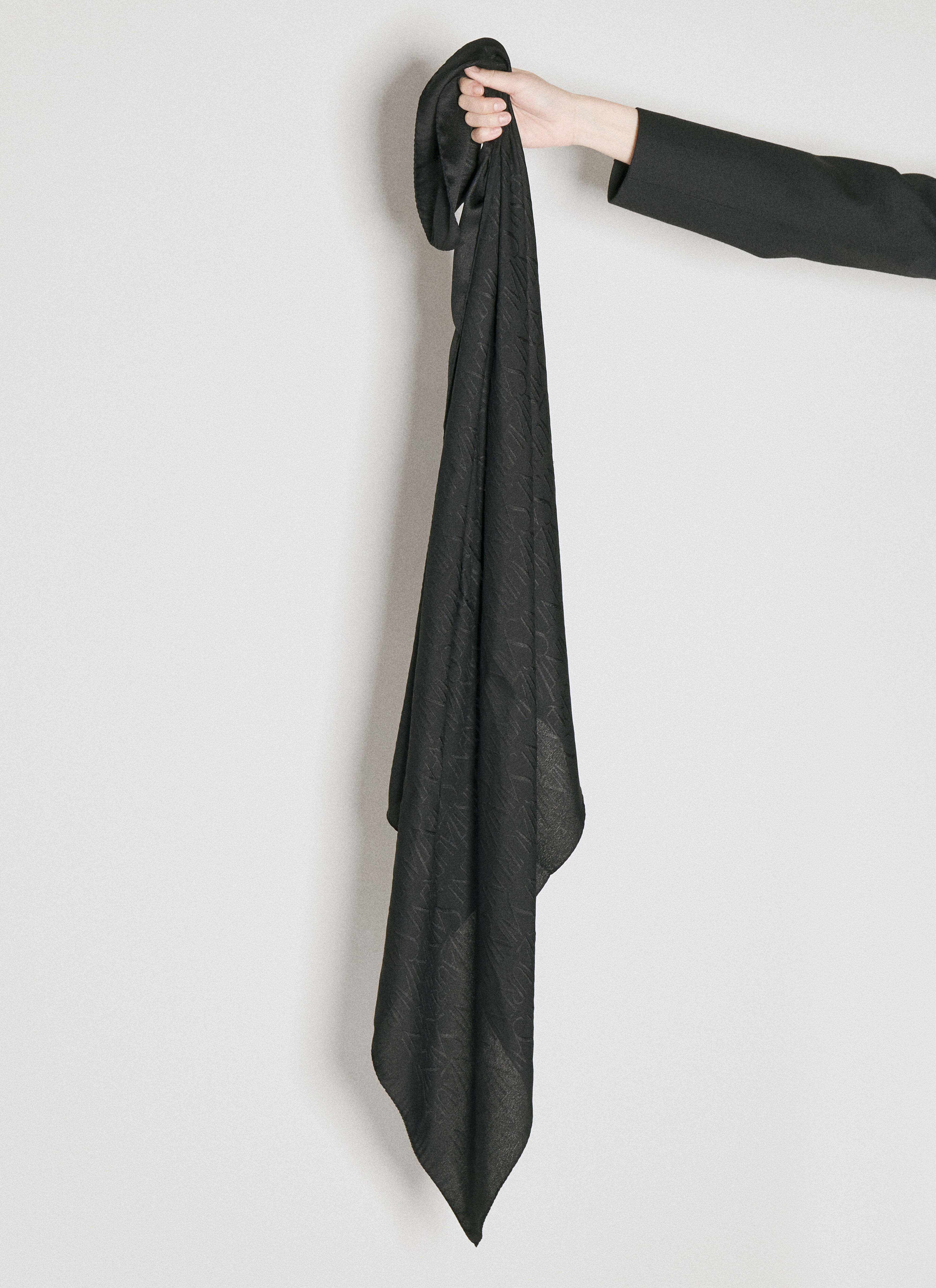 Saint Laurent Women's' Silk Jacquard Scarf in Black | LN-CC®