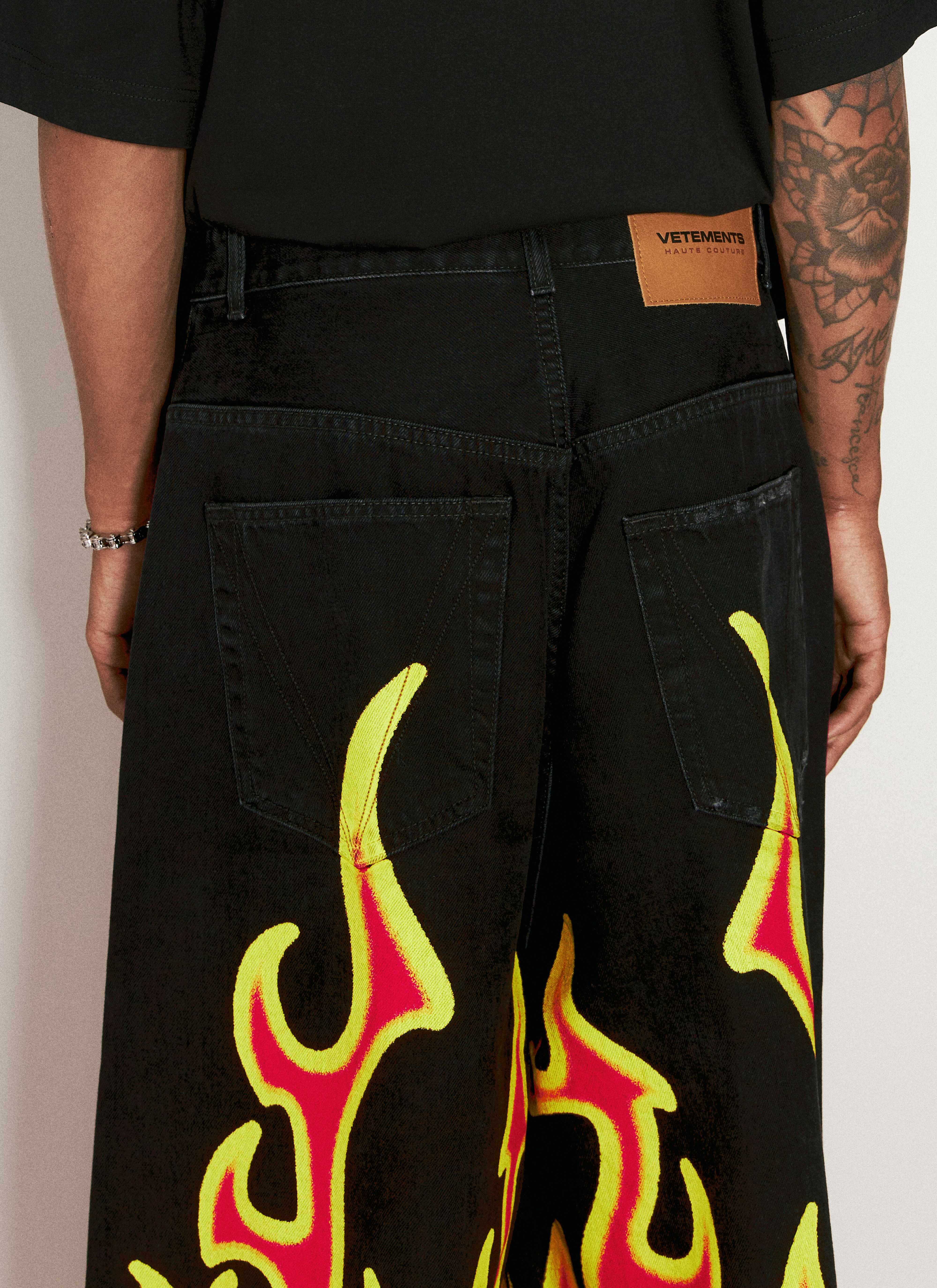 VETEMENTS Men's' Fire Big-Shape Jeans in Red | LN-CC®